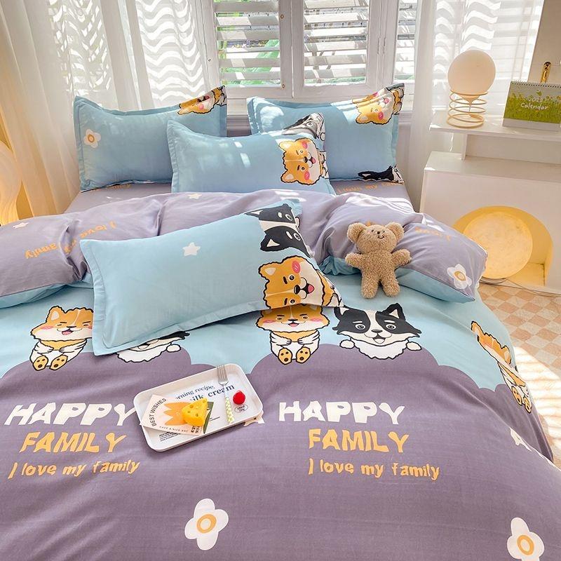 

Ins Orange Checkerboard Duvet Cover Flat Sheet Pillowcases Twin Full Double Size Pink Blue Bedding Set Home Decor For Kids Adult Flat Bed Sheet&Twin 3pcs 150x200