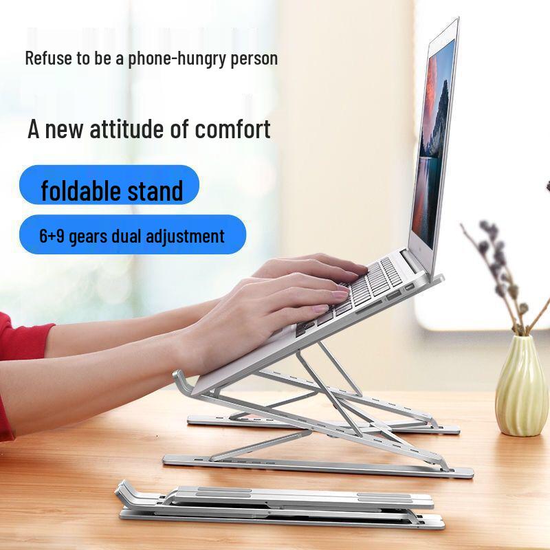Double-Layer Foldable Aluminum Laptop Stand with Heat Dissipation