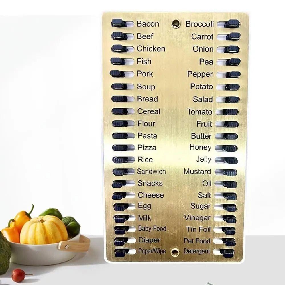 Reusable Metal Grocery List Durable Memory Reminder Board Slide Checklist Board Household Planner