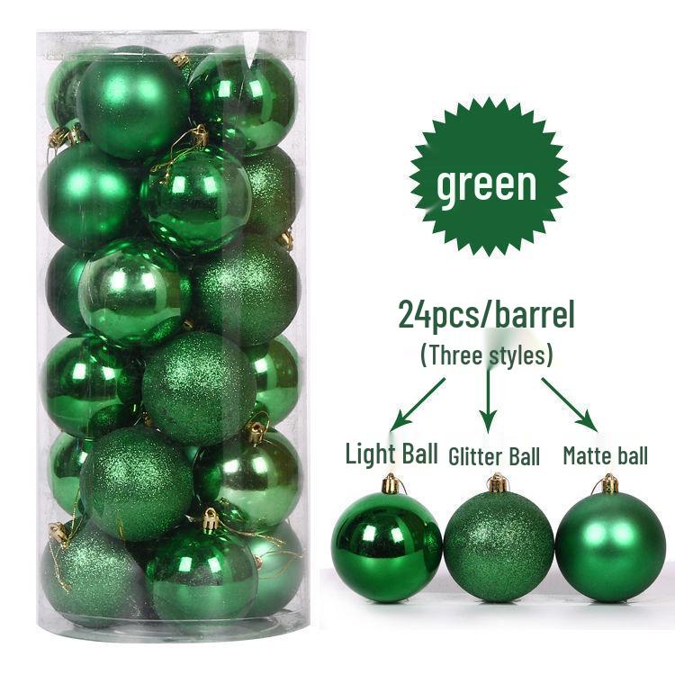 24-teiliges Weihnachtsbaumschmuck-Set: 3cm-8cm Mehrfarbige Plastikkugeln