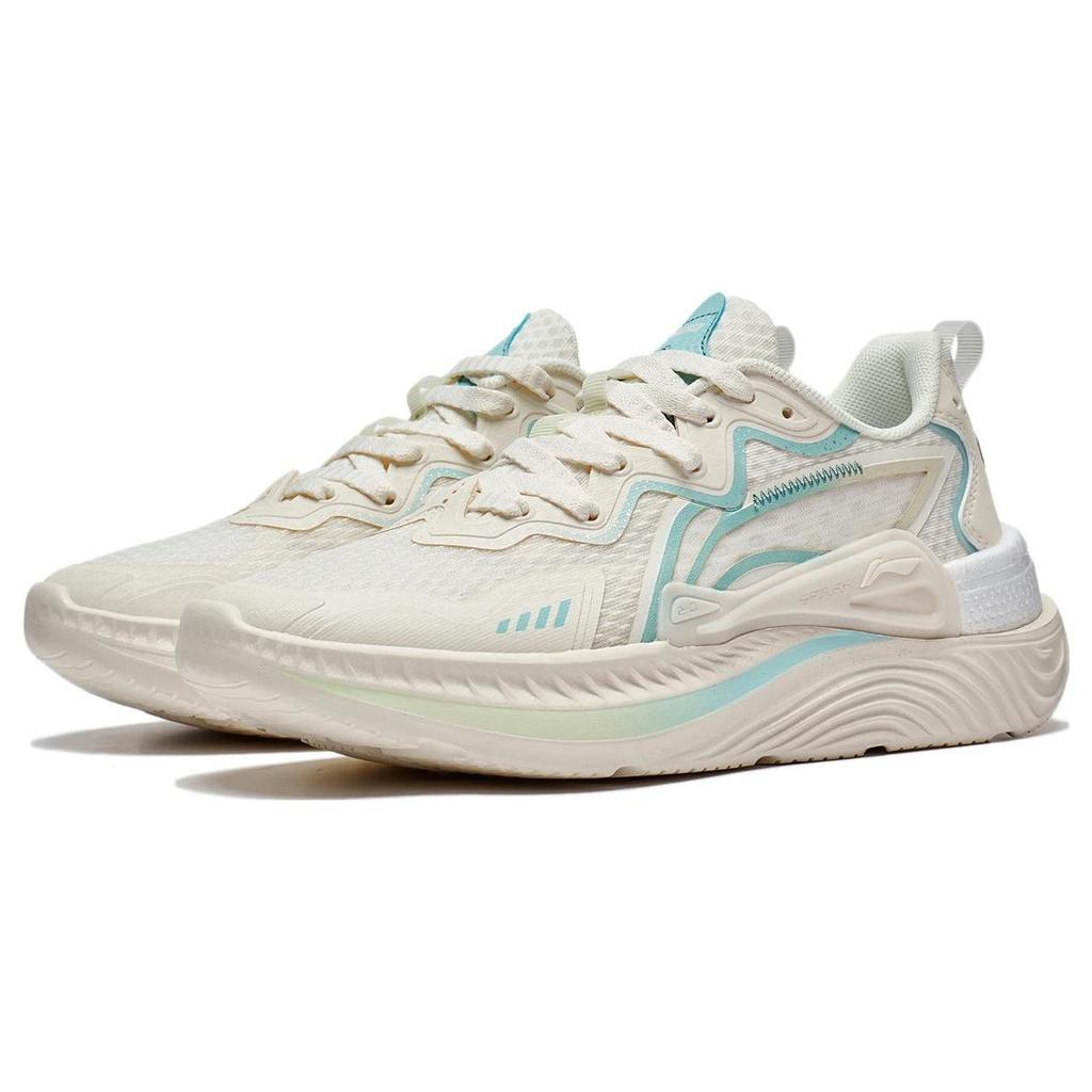 Li Ning Cyan Journey Textile, Synthetic Leather Slip Resistant Abrasion Resistant Low Top Sports Casual Shoes Women's AGLT058-1