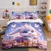 Dreamy Bunny And Glowing Butterflies Duvet Cover Set With 3D Printing Design Soft Polyester Bedding Set All-Season Comfort