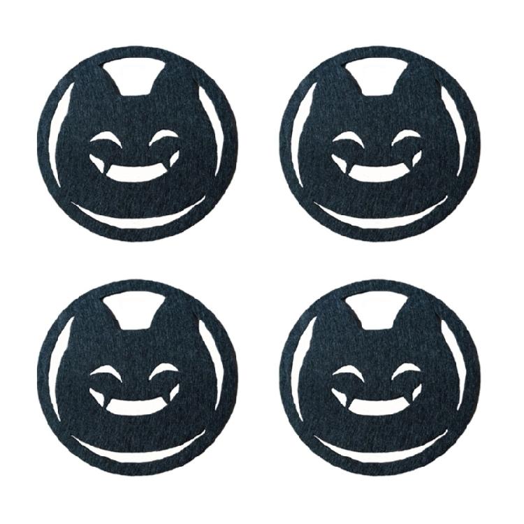 4Pieces Coaster Cup Drink Coaster Mat Pad Hot Table Halloween Pumpkins Felt Cups