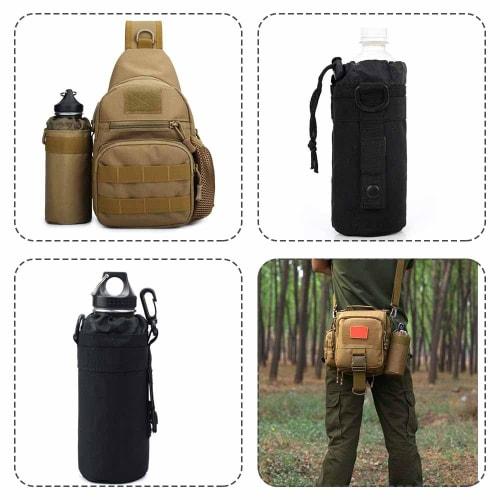 YUWENW Bottle Pouch, Set of 1, Nylon Water Bottle Pouch with Water Bottle Holder, Water Bottle Bag, Handy Pouch, Water Bottle Bag with Drink Holder, O