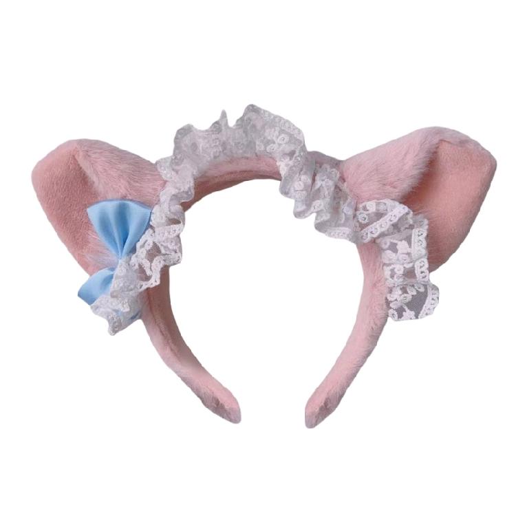 Women Hairband Bowknot Bear Furry Birthday Party Photo Booth Props for Girls