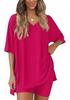 Women's Casual V-neck T-shirt & Shorts Homewear Set, 2026 Collection: Comfortable and Stylish 