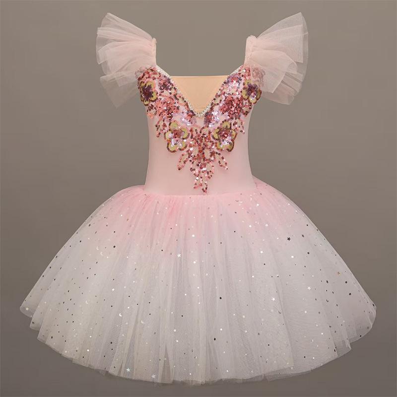 Girls Princess Tulle Sequin Ballet Dance Party Skirt Costume 130 cm