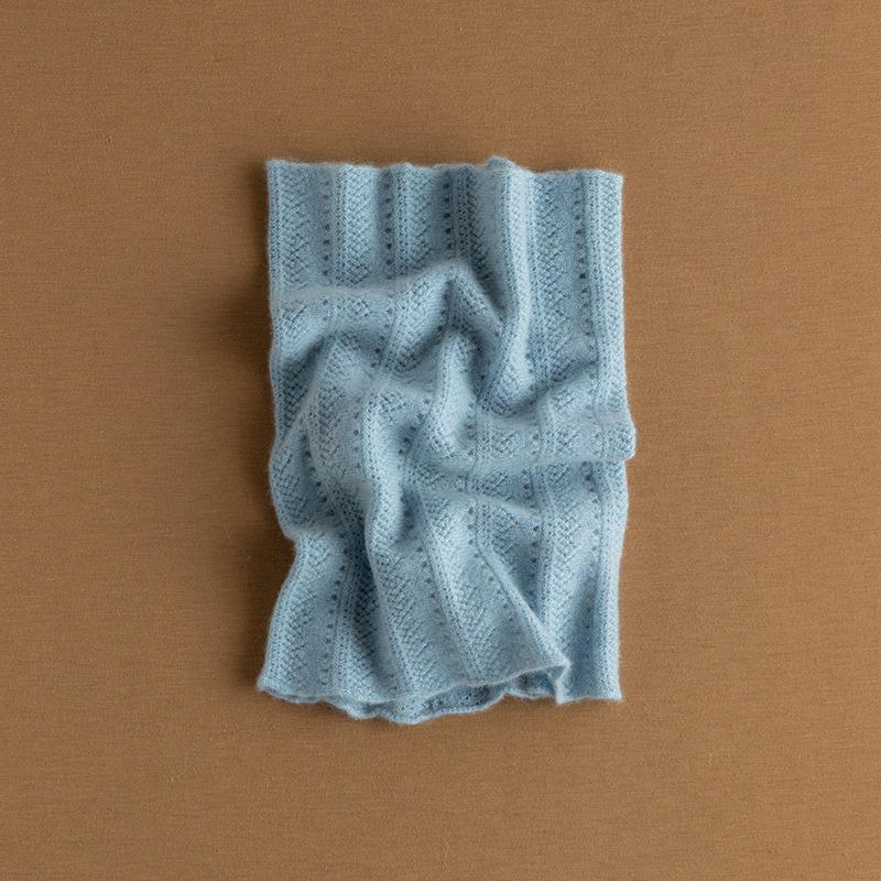 Women's 100% Pure Cashmere Knitted Neck Warmer Scarf - Autumn/Winter Hollow Fashion Style.