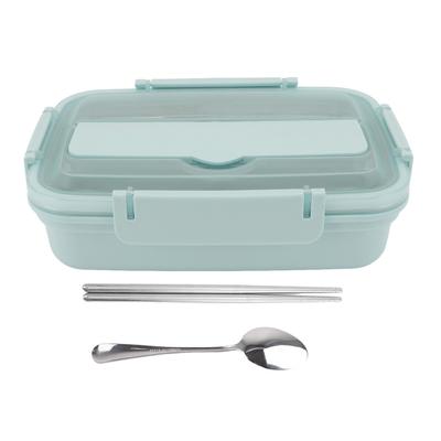 Obedový box 3 priehradky Nerezová oceľ 304 Plastové zodpovedajúca lyžica paličky Prenosný obed