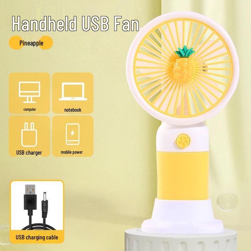 Portable Mini Handheld USB Fan with Powerful Wind and Desktop Stand