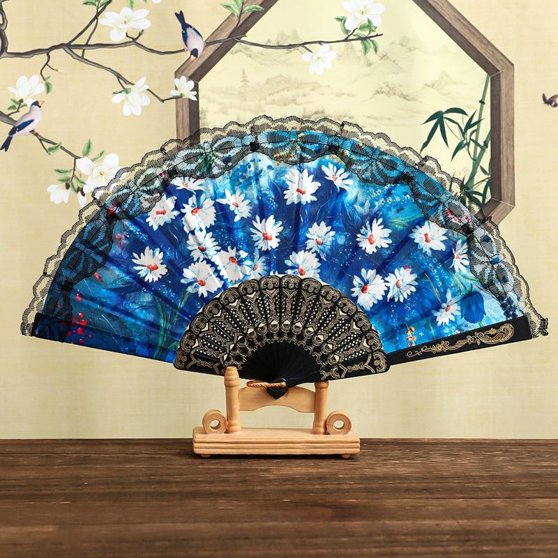 1Pc Plastic Folding Flower Crafts Floral Hand Dancing Spanish Style Wedding Party Decoration Lace Fan