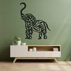 Metal Elephant Wall Art Sculpture Zen Home Decor Iron Meditation Gift