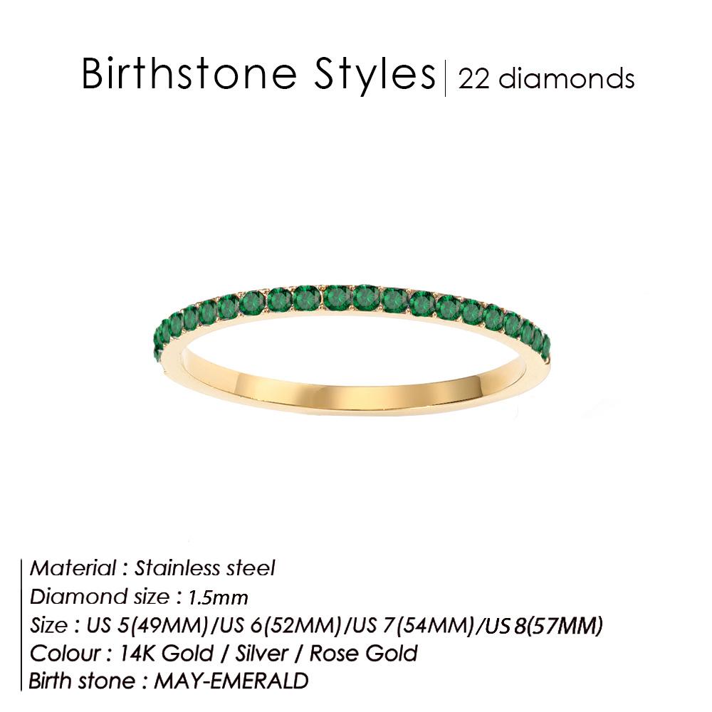 eManco European Zircon Ring: Titanium Steel Women's December Birthstone Rhinestone Finger Ring