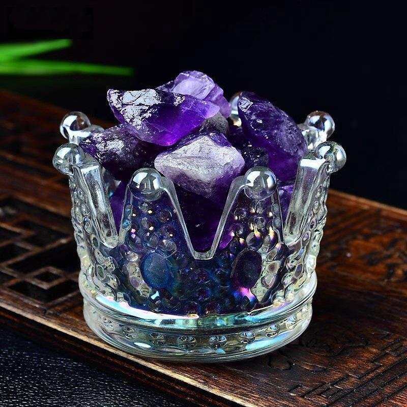 Xianci Amethyst Raw Stone Deep Purple Gemstone Bracelet Pendant Aromatherapy Diffuser Accessory.