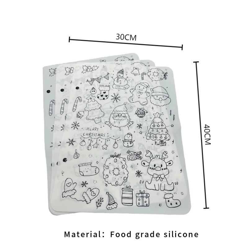 Festive Silicone Graffiti Drawing Placemat: Customizable, Washable & Heat Resistant