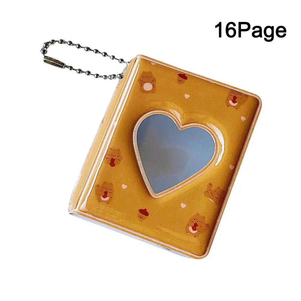 

16 Pockets 2 Inch Mini Photo Album Heart Transparent Photocard Holder Storage Collect Book Name Card Album From Photo коричневый