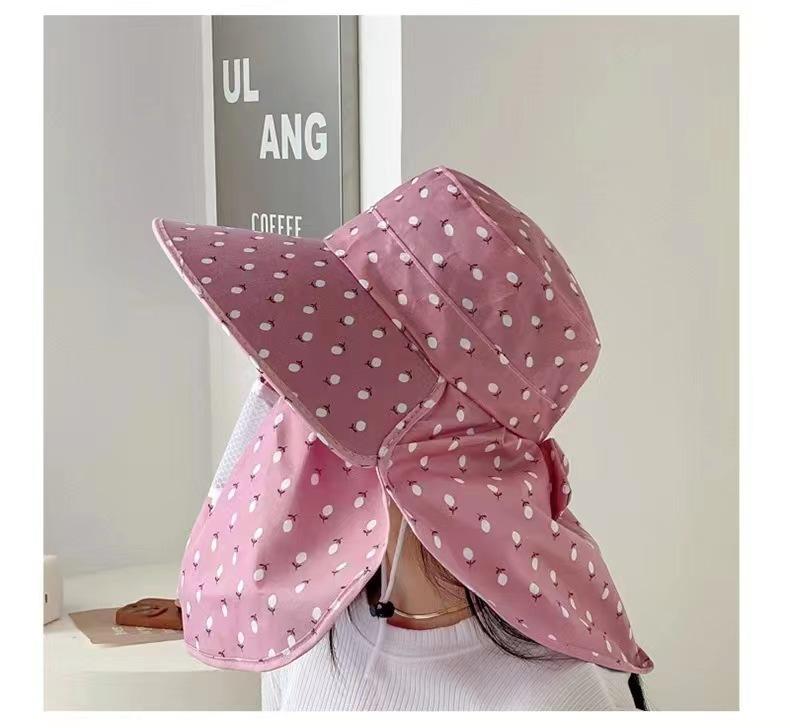 Sunscreen hat women's new summer hat face covering sun hat face mask cool hat UV protection tea picking cycling sun hat
