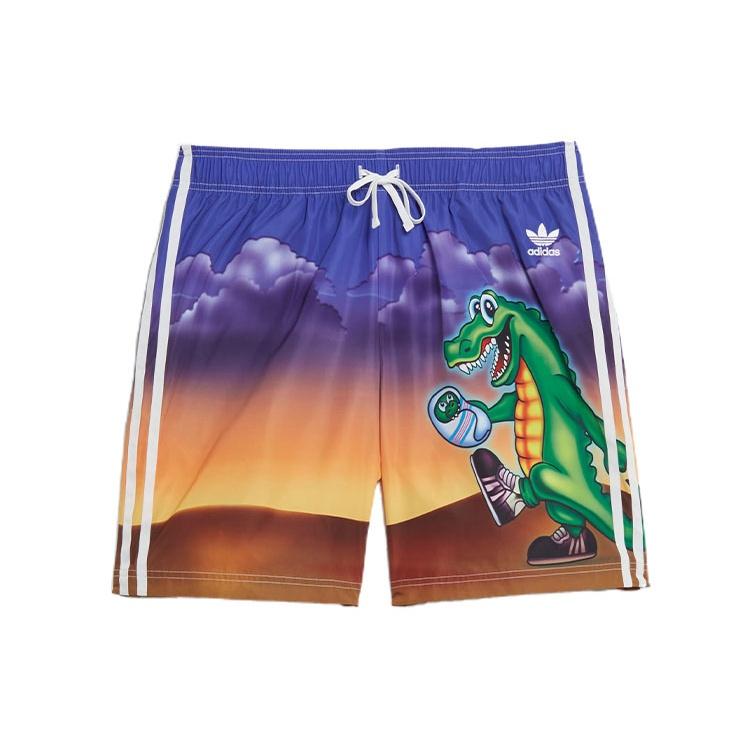 adidas originals x Kerwin Frost Crossover Cartoon Full Print Contrasting Colors Sports Shorts Men s H66312 M