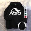 Trendy brand autumn and winter men's clothing with the same hooded pullover printed sweater with fleece and thicker leisure sports