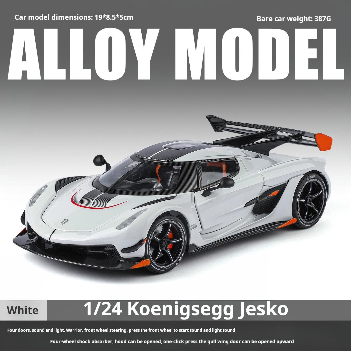

1:24 Koenigsegg Jesko Alloy Simulation Super Car Model Light & Sound Exquisite Collection Decoration Toy Car & Gift for Boys білий