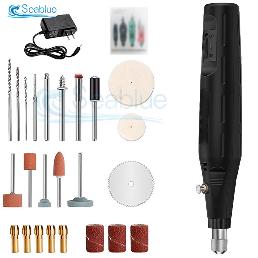 27 In 1 12V 18000r/min Mini Drill Electric Carving Pen Variable Speed Rotary Tools Kit Engraver for Grinding Polishing