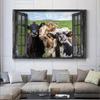 Cows By The Window Horizontal Poster Vintage Farmhouse Cow Wall Art Pictures Livingroom Kid Bedroom Home Decor Cuadros Canvas