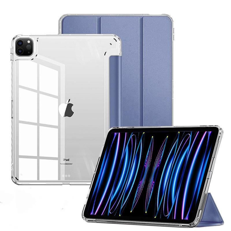 Case IPad Air 7 2025 Pro 12.9 10.2 Clear Acrylic Cover No Pencil Slot Shockproof Stand Magnetic Slim Fit