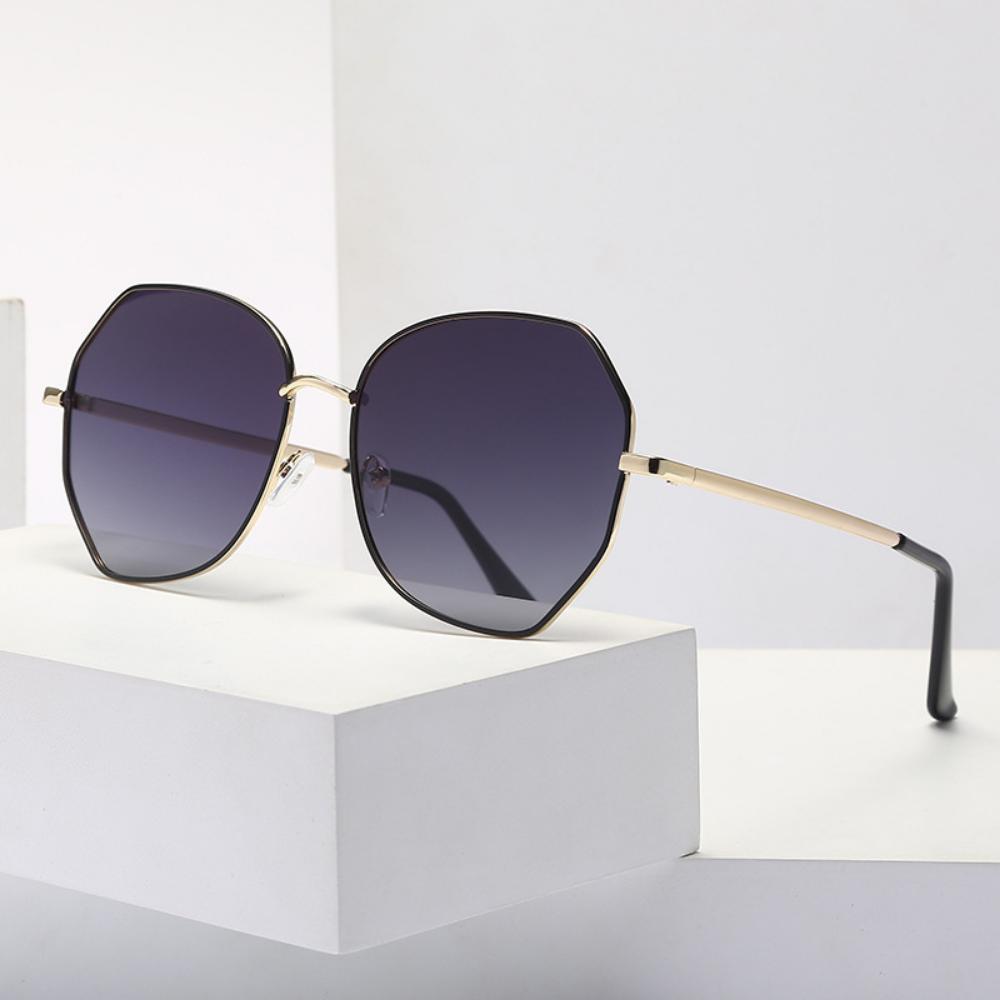 Sunglasses Female Korean Version Tide Shading Polarized Ins Sunglasses Fashion Polygonal Large Frame High Definition UV Protection Glasses