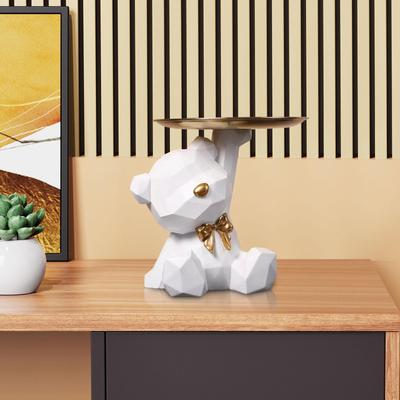 Adorable Bear Figurine Key Holder Tray for Home Decor