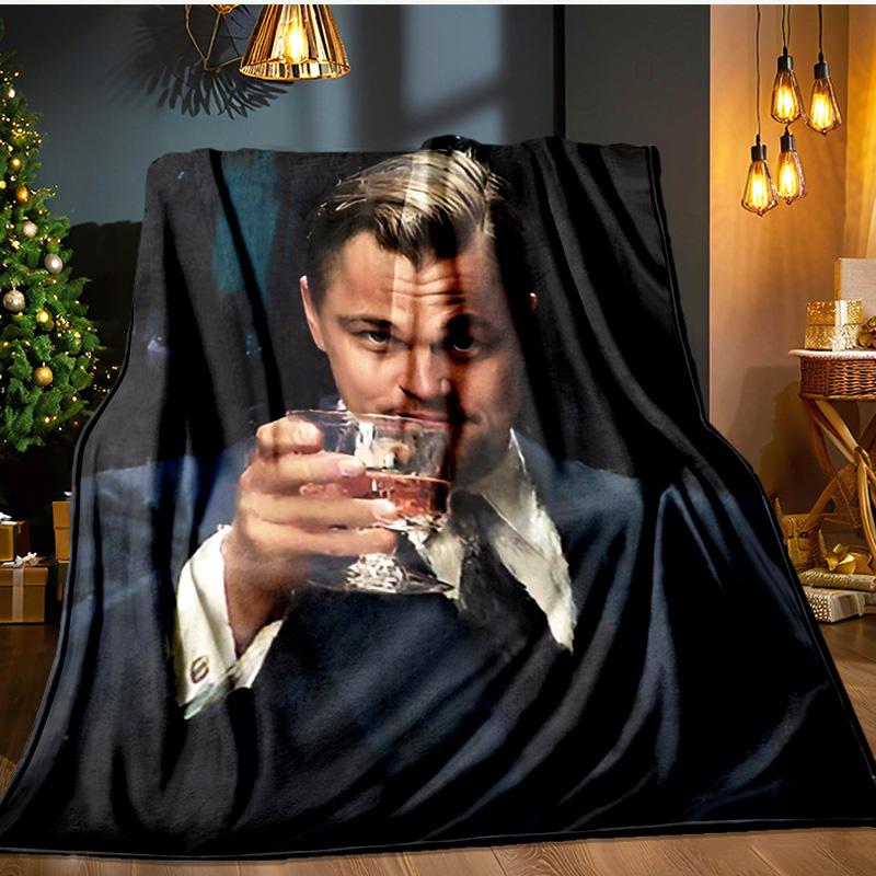Leonardo Blanket Flannel Throw for Sofa, Indoor, Camping, Living Room, Office, Chair, And Bed Soft Birthday Gift