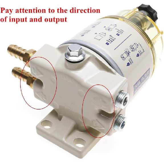 IFJF R12T Fuel Water Separator Marine 120AT NPT ZG1/4-19 Automotive Parts With Fitting -Complete Combo Filter Diesel Engine(Includes 2 Fittings,2
