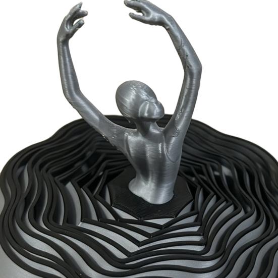 3D Printed Ballet Dancer Figurine Expanded Spinning Ballerina Statue Stress Relief Dancing Girl Fidget Toy Sculpture Ornament Decor