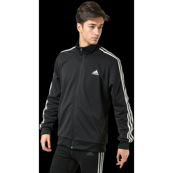Adidas Essential 3-Stripes Windbreaker Jacket Men Jackets Black FM5313