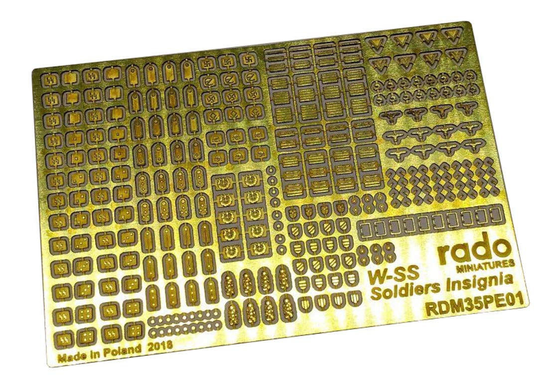 Rad Miniatures WWII German SS Insignia Plastic Model Parts RDM35PE01 1/35 Waffen-SS Set, золотой