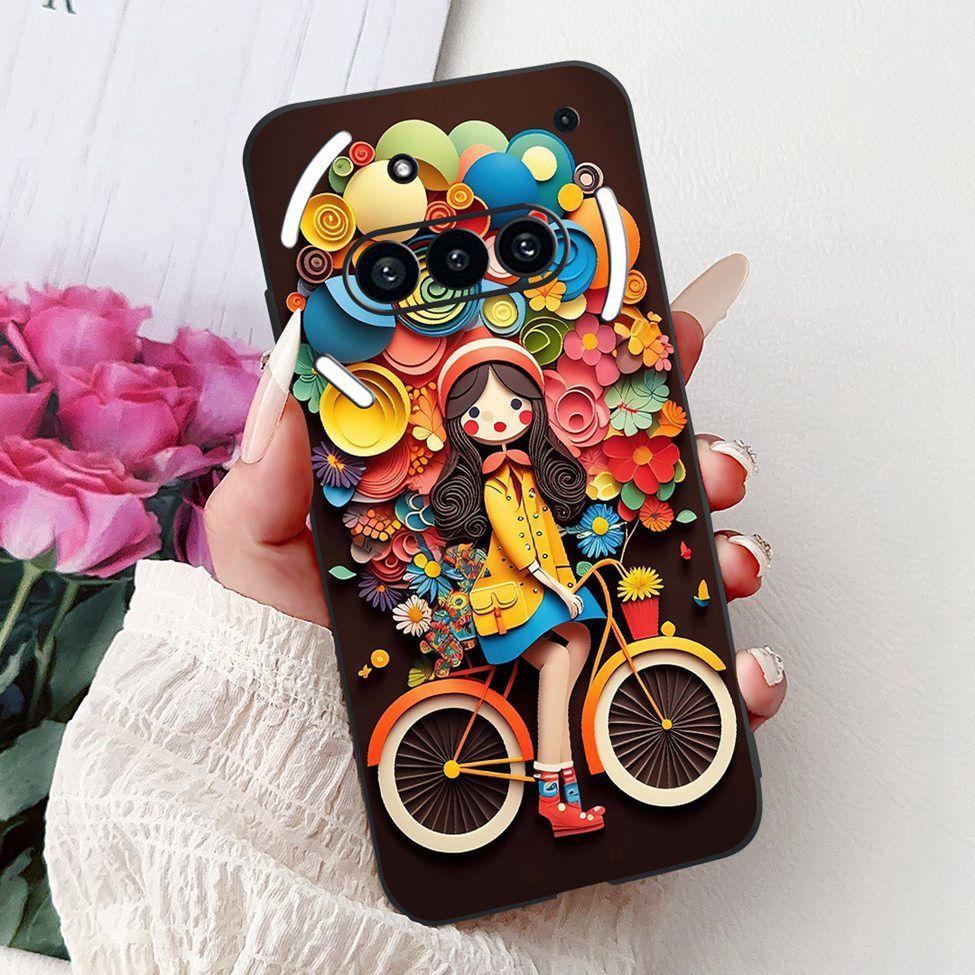 Téléphone pour rien (3a) A059 Coque Pour Nothing Phone 3a Étui Silicone Mode Luxe Fleurs Chat Mignon Drôle Peint Pare-chocs Souple