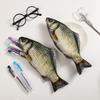 Jianwu Criativo Estojo de Lápis Peixe Salgado Artificial Grande Capacidade Bolsa Porta-Lápis Brincalhão Estojos Escolares Material de Papelaria