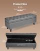 Button-Tufted Storage Ottoman Bench, PU Leather Bench with Storage and Solid Wood Legs, Modern Shoe Benches Seat for Entryway, Upholstered End of Bed