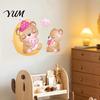 Versatile Wall Decor for Home Office Cute Bear Stickers Kids Room, PVC Waterproof Cartoon Animal Self Adhesive Bedroom Decals, Removable Art