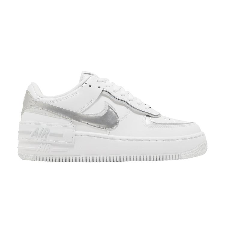 Nike Wmns Air Force 1 Shadow White Metallic Silver 38.5