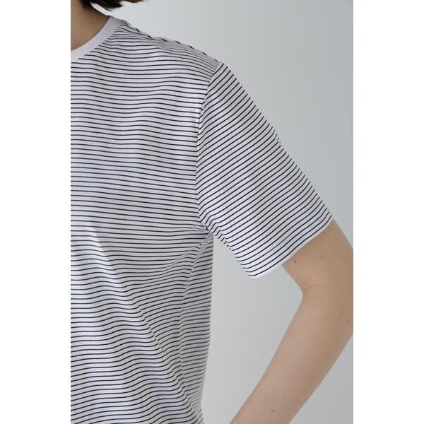 Human Woman Short Sleeve Striped Size M T-Shirt (Organic Cotton) / Women's / 077-5160314 013_Black Striped,