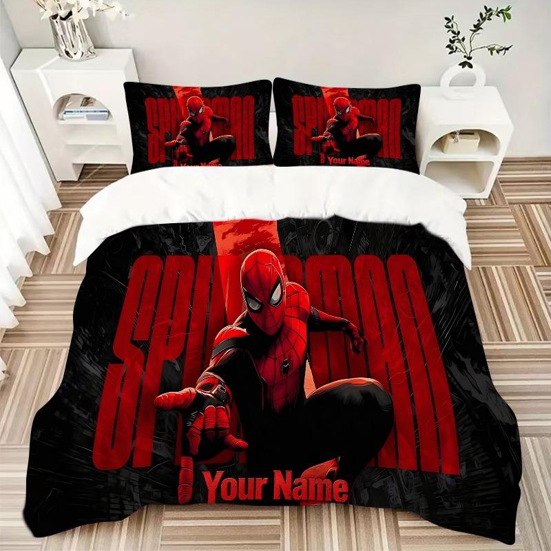 Custom 3pcs Spiderman Action Bedding Sets For All Sizes New 231D Printed Bed Cover Comforter Duvet Cover Pillowcase Bedroom Decoration