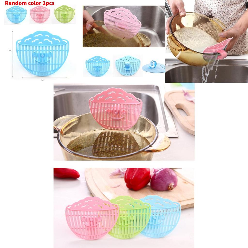 Plastic Smile Face Kitchen Food Filter With Clamp For Fruits And Vegetables Cleaning