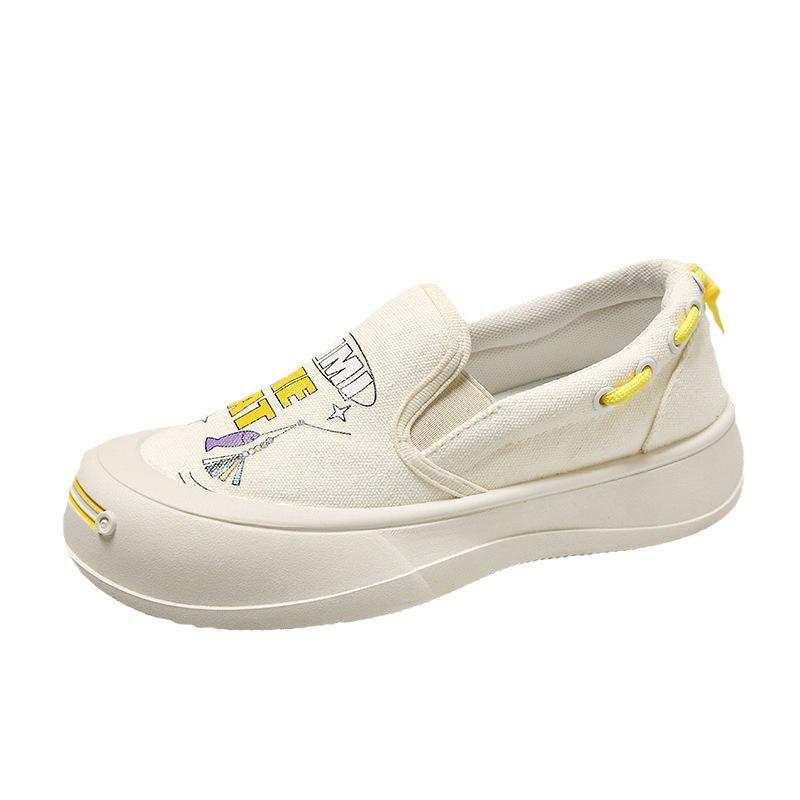 

2023 модные женские туфли без шнуровки на толстой подошве, повседневная обувь 40 белый