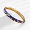 Traditional Hollow Out Flower Bangle Enamel Women's Hand Bracelet  Jewelry Gifts