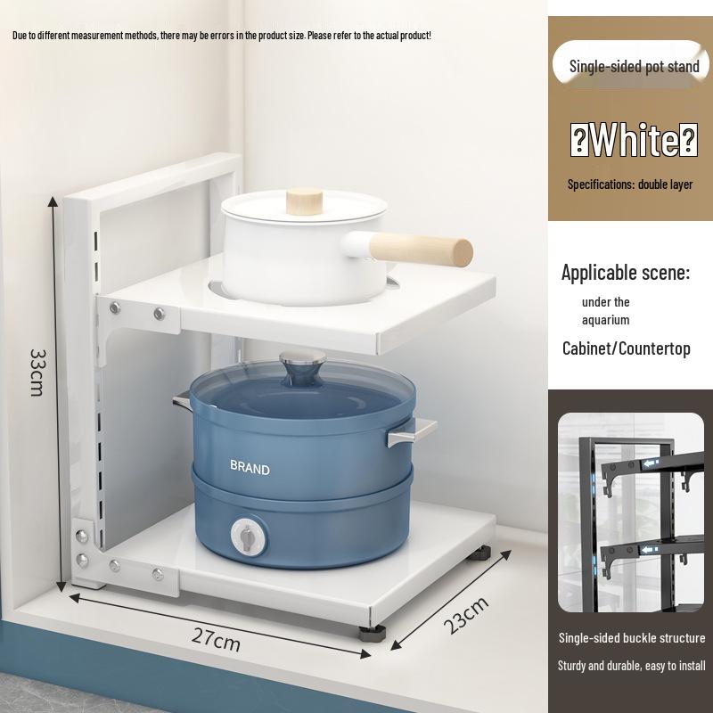 Multi-layer Kitchen Storage Rack: Under-Sink, Pot, and Cookware Shelf