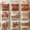 Thanksgiving Fall Pumpkin Cushion Cover Farmhouse Truck Peach Skin Pillowcase Autumn Harvest Home Sofa Decor Throw Pillow Cover
