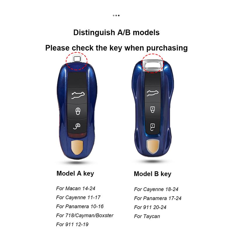 Pour Porsche Cayenne Mancan Panamera 911 718 Boxster Cayman Taycan Nouveau Modèle Ancien Modèle Étui à Clé Coque de Télécommande