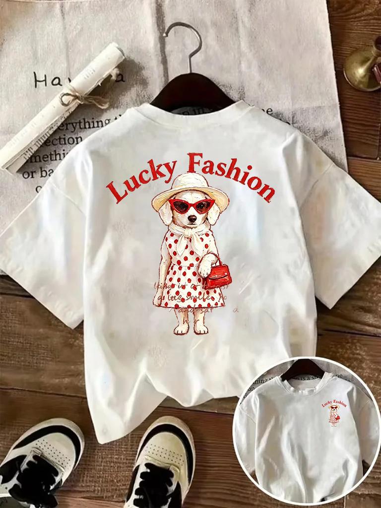 Fashion Dog Graphic T Shirt Unisex Cute Puppy Print Tee Summer Casual Short Sleeve Kawaii Harajuku Loose Top Streetwear