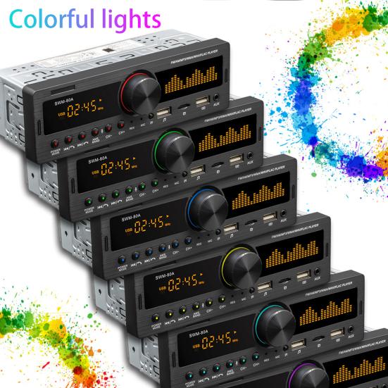 SWM-80B Practical Car Stereo Player Bluetooth-compatible 4.0 Multifunctional Audio Recording