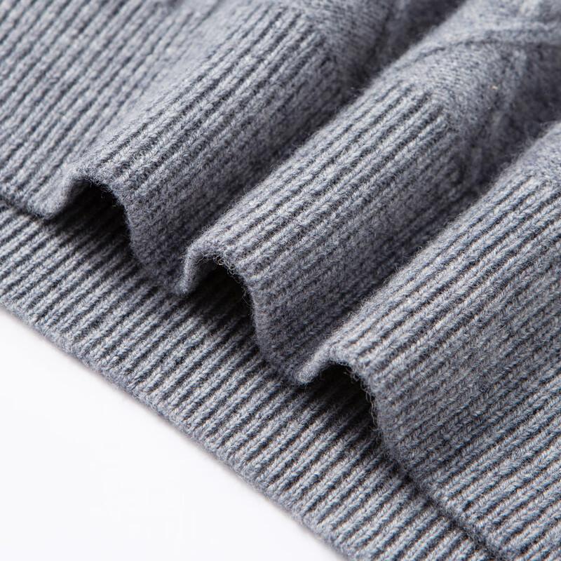 Hodo Men's Heavyweight 100% Wool Jacquard Knit Sweater